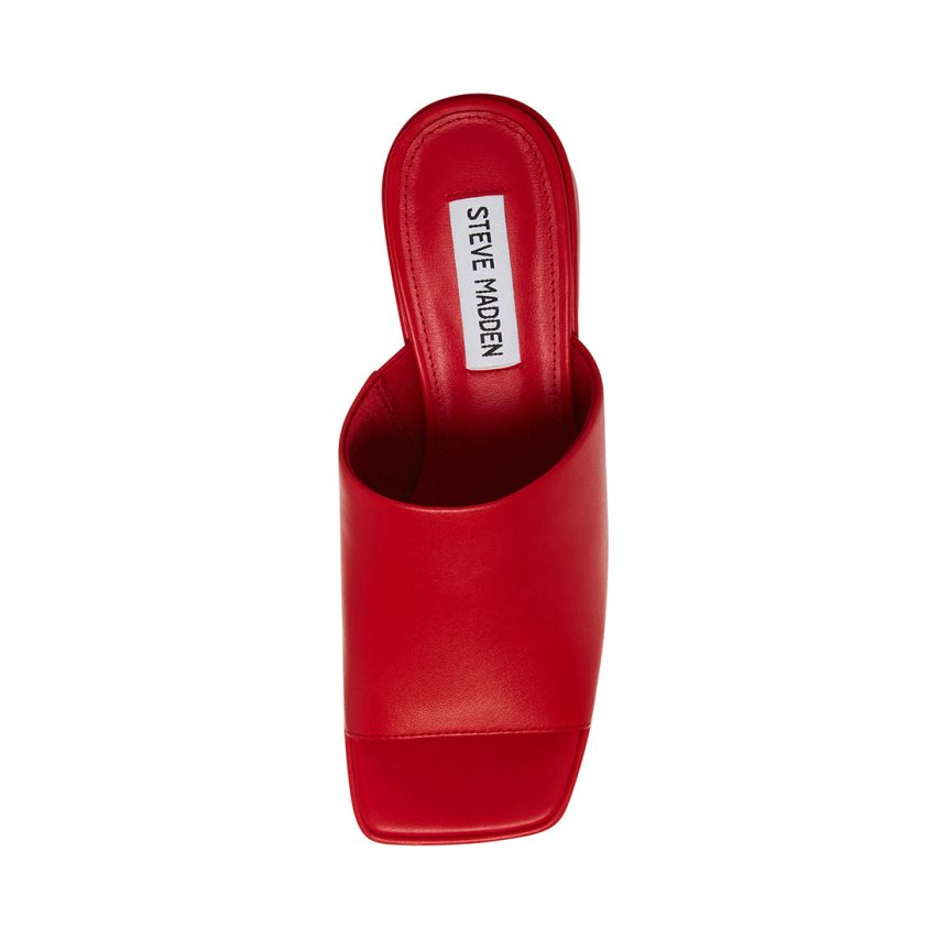 Sandalias de Plataforma Steve Madden Capria Cuero Mujer Rojas | ES UB184E